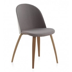 SILLÓN GIRATORIO TAPIZADO MODELO MAURO PATAS METALICAS TERCIOPELO AZUL