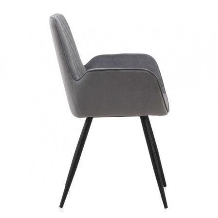 SILLÓN GIRATORIO TAPIZADO MODELO MAURO PATAS METALICAS TERCIOPELO AZUL