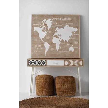 MESITA 3 CAJONES  MADERA DE ABETO MODELO BUDAPES  40X35X67