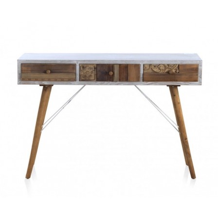 MESITA 3 CAJONES  MADERA DE ABETO MODELO BUDAPES  40X35X67