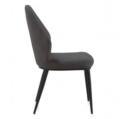 SILLA TAPIZADA GRIS OSCURO MODELO ARIF 48X59X93