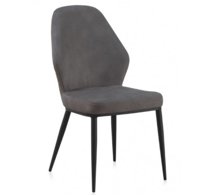 SILLA TAPIZADA GRIS OSCURO MODELO ARIF 48X59X93