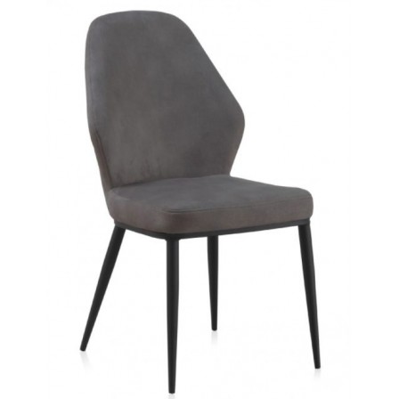 SILLA TAPIZADA GRIS OSCURO MODELO ARIF 48X59X93