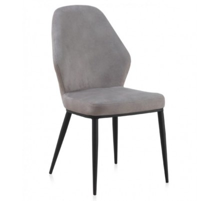 SILLA TAPIZADA GRIS OSCURO MODELO ARIF 48X59X93