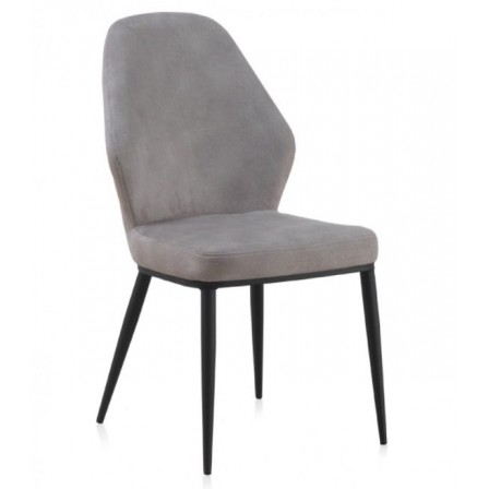 SILLA TAPIZADA GRIS OSCURO MODELO ARIF 48X59X93