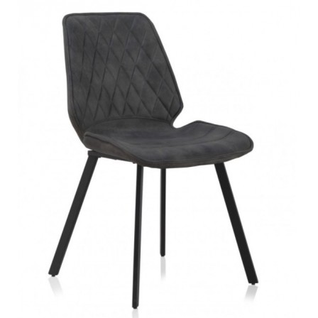 SILLÓN GIRATORIO TAPIZADO MODELO MAURO PATAS METALICAS TERCIOPELO AZUL