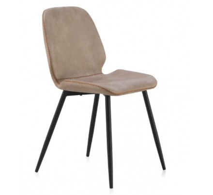 SILLÓN GIRATORIO TAPIZADO MODELO MAURO PATAS METALICAS TERCIOPELO AZUL