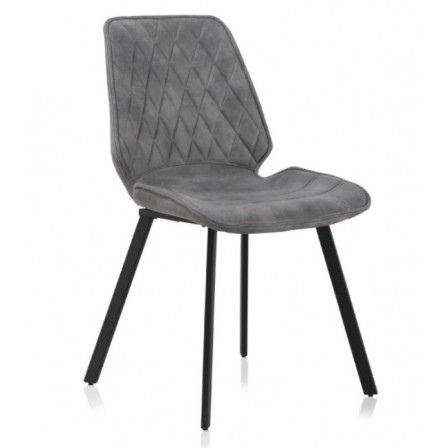 SILLÓN GIRATORIO TAPIZADO MODELO MAURO PATAS METALICAS TERCIOPELO AZUL
