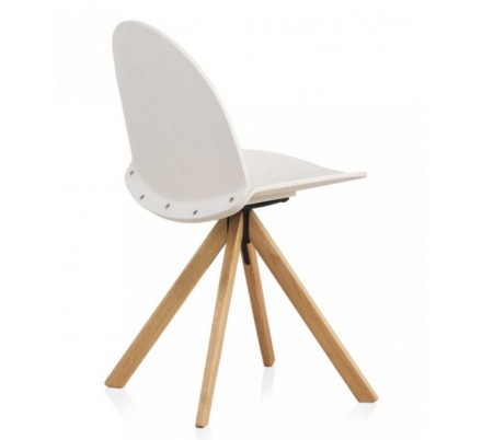 SILLÓN GIRATORIO TAPIZADO MODELO MAURO PATAS METALICAS TERCIOPELO AZUL