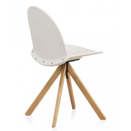 SILLÓN GIRATORIO TAPIZADO MODELO MAURO PATAS METALICAS TERCIOPELO AZUL