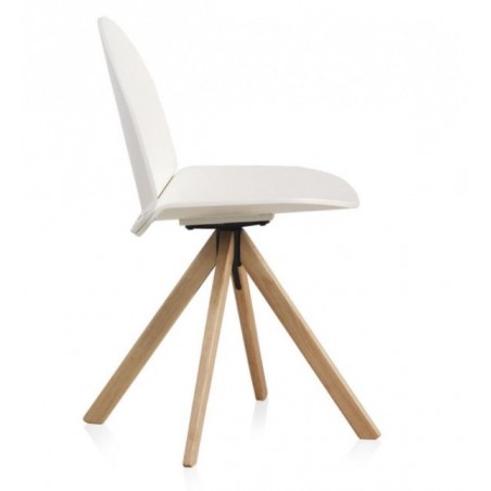 SILLÓN GIRATORIO TAPIZADO MODELO MAURO PATAS METALICAS TERCIOPELO AZUL