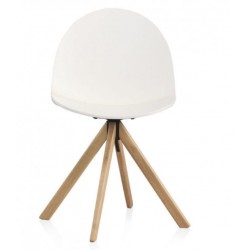 SILLÓN GIRATORIO TAPIZADO MODELO MAURO PATAS METALICAS TERCIOPELO AZUL