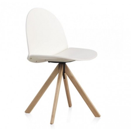 SILLÓN GIRATORIO TAPIZADO MODELO MAURO PATAS METALICAS TERCIOPELO AZUL