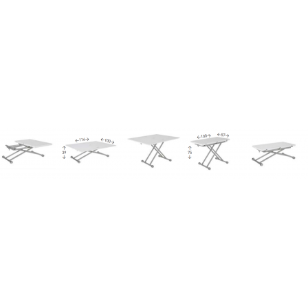 MESA CENTRO REGULABLE TAMES LACADA BLANCO 110-114x39-75