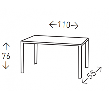 ESCRITORIO CRISTAL MODELO BECA 110X76