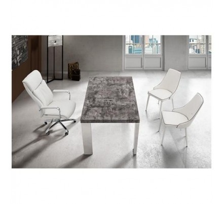 MESA DE COMEDOR RIPA MDF-ACERO INOXIDABLE 120x70
