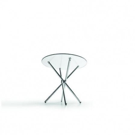 Mesa Comedor Modelo Geno Acero Cromado-Cristal Templado 80º