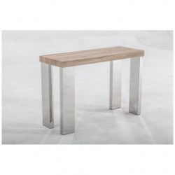 CONSOLA DURAN MDF-ACERO INOXIDABLE 110X75 GRIS CERÁMICO