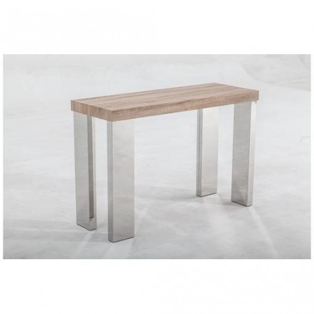 CONSOLA DURAN MDF-ACERO INOXIDABLE 110X75 GRIS CERÁMICO