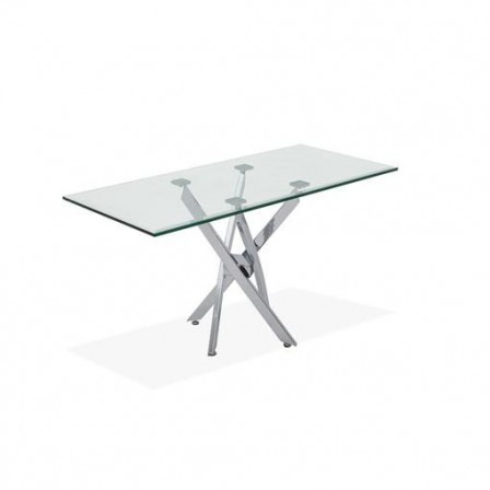 CONSOLA BILOBA ACERO CROMADO-CRISTAL 110X75