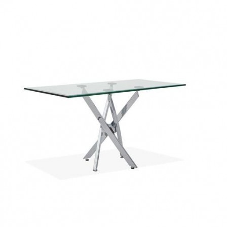 CONSOLA BILOBA ACERO CROMADO-CRISTAL 110X75