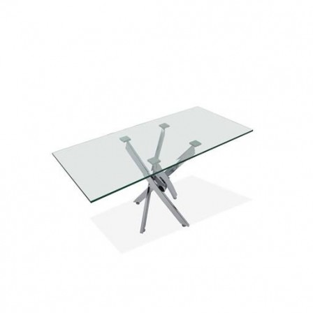 CONSOLA BILOBA ACERO CROMADO-CRISTAL 110X75