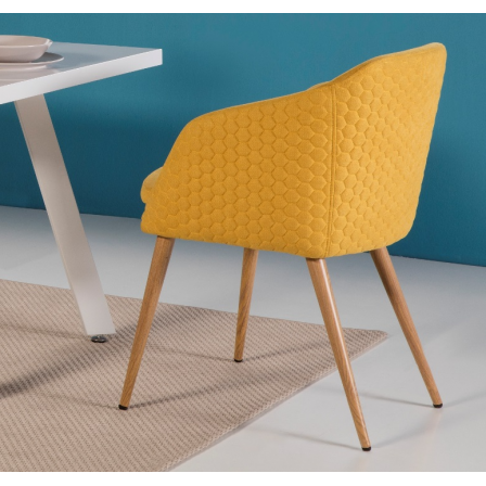 SILLA COMEDOR MODELO 511 TELA AMARILLO