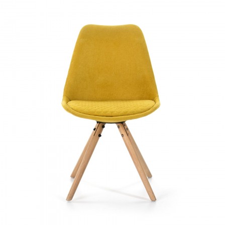SILLA COMEDOR MODELO 523 TELA AMARILLO