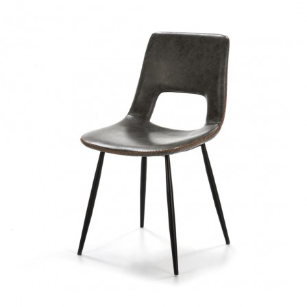 SILLA COMEDOR MODELO 120 POLIPIEL GRIS