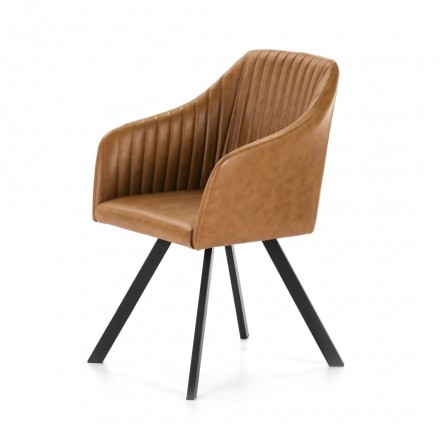 SILLA COMEDOR POLIPIEL MARRON DC 510