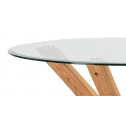 MESA COMEDOR  REDONDA MODELO 152 CRISTAL 107X75