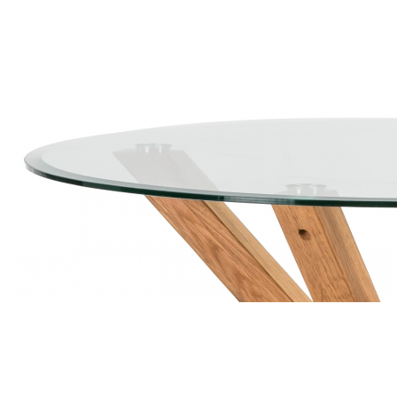 MESA COMEDOR  REDONDA MODELO 152 CRISTAL 107X75