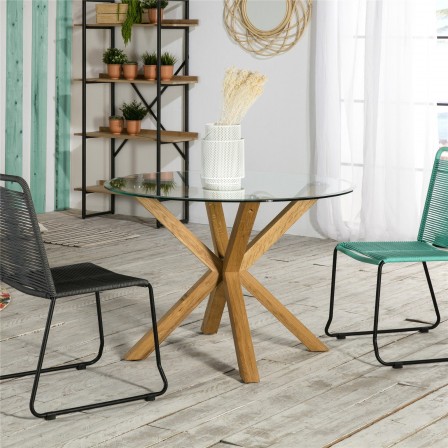 MESA COMEDOR  REDONDA MODELO 152 CRISTAL 107X75