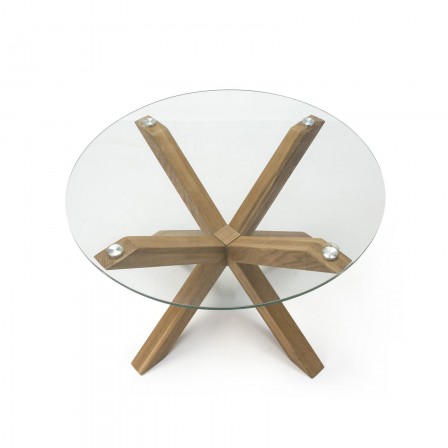 MESA COMEDOR  REDONDA MODELO 152 CRISTAL 107X75