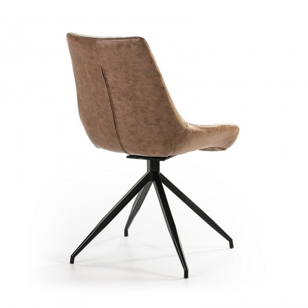 Silla Comedor Giratoria Ecopiel Marrón