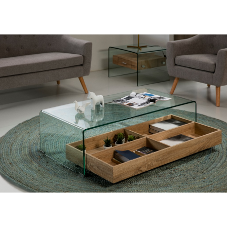 MESA CENTRO SIDNEY CT-227 CRISTAL COLOR ROBLE