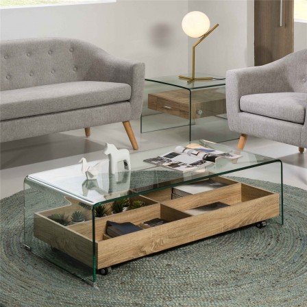 MESA CENTRO SIDNEY CT-227 CRISTAL COLOR ROBLE