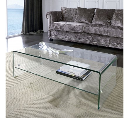Mesa de centro cristal modelo marea