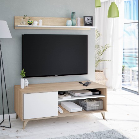 ▷ Mesa tv 120x60 cm. madera pino crudo modelo Austria, sin pintar